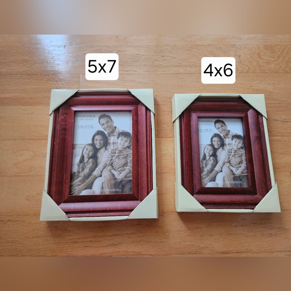 Sonoma Life + Style Thai Woods Brown Photo Frames 5x7 and 4x6 New